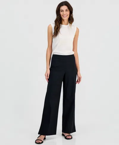 Jm Collection Women's Mid-rise Pull-on Wide-leg Pants, Macy's Exclusive In Black
