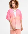 Jm Collection Women's Ombre Crinkle Tie-front Jacket, Exclusively At Macy's