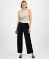 Jm Collection Women's Pleated Velvet Pants, Macy's Exclusive In Black