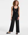 Jm Collection Women's Pleated Wide-leg Pull-on Pants, Exclusively At Macy's In Deep Black