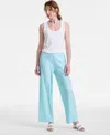 Jm Collection Women's Pleated Wide-leg Pull-on Pants, Exclusively At Macy's In Teal Spark