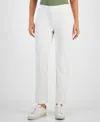 Jm Collection Womens Flyaway Cardigan Jacquard Top Woven Pull On Pants Created For Macys In Neo Natural