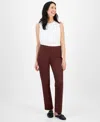 Jm Collection Women's Ponte-knit Pull-on Ankle Pants, Exclusively At Macy's In Brown