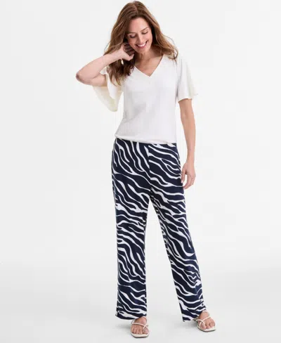 Jm Collection Women's Print High-rise Pull-on Knit Pants, Exclusively At Macy's In Multi