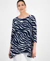 JM COLLECTION WOMEN'S PRINTED ASYMMETRIC BLOUSE, EXCLUSIVELY AT MACY'S