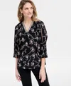 Jm Collection Women's Printed Embellished Top, Exclusively At Macy's