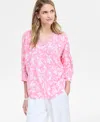 Jm Collection Women's Printed Embellished Top, Exclusively At Macy's