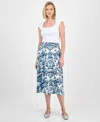 Jm Collection Women's Printed Jacquard Pull-on Midi Skirt, Exclusively At Macy's