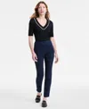 Jm Collection Women's Printed Jacquard Pull-on Pants, Exclusively At Macy's In Intrepid Blue