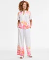 Jm Collection Women's Printed Linen-blend Pants, Exclusively At Macy's In Multi