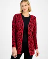 Jm Collection Women's Printed Open-front Cardigan, Macy's Exclusive In Multi