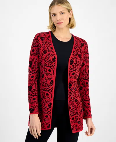 Jm Collection Women's Printed Open-front Cardigan, Macy's Exclusive In Multi