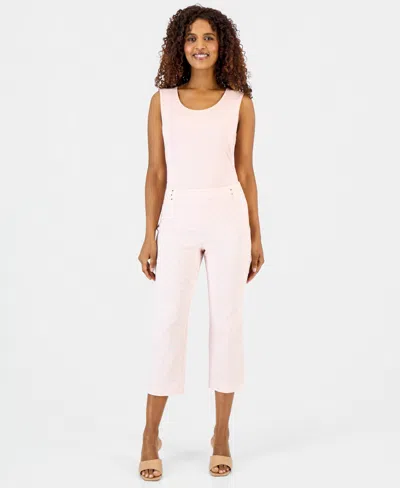 Jm Collection Women's Printed Pull-on Capri Pants, Macy's Exclusive In Pink