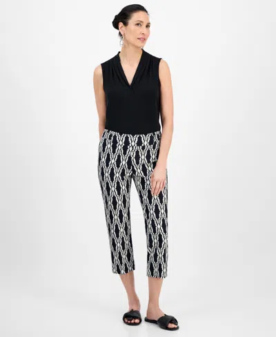 Jm Collection Women's Printed Rivet Capri Pants, Exclusively At Macy's