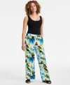 Jm Collection Women's Printed Wide-leg Pull-on Pants, Exclusively At Macy's In Beige Creme