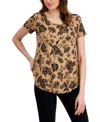 Jm Collection Women's Printed Scoop-neck Short Sleeve Top, Exclusively At Macy's