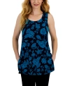 JM COLLECTION WOMEN'S PRINTED SCOOP-NECK TANK TOP, CREATED FOR MACY'S