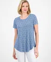 Jm Collection Women's Printed Scoop-neck Knit Top, Exclusively At Macy's In Multi