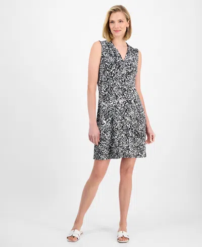 Jm Collection Women's Printed V-neck Sleeveless Dress, Exclusively At Macy's