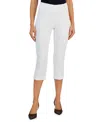 Jm Collection Embellished Pull-on Capri Pants, Created For Macy's In White