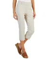 Jm Collection Women's Pull-on Capri Tummy-control Pants, Exclusively At Macy's In Stone Wall