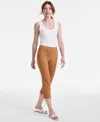Jm Collection Women's Pull-on Capri Tummy-control Pants, Exclusively At Macy's In Cashew Nut