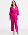 Jm Collection Women's Pull-on Wide-leg Satin Pants, Exclusively At Macy's In Purple