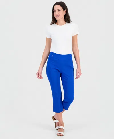Jm Collection Women's Pull-on Capri Tummy-control Pants, Exclusively At Macy's In Blue