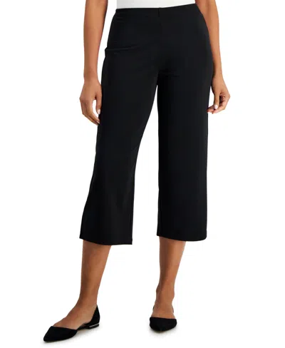 Jm Collection Women's Relaxed Pull-on Knit Culottes, Created For Macy's In Deep Black
