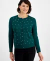 JM COLLECTION WOMEN'S RHINESTONE PARTY BUTTON-FRONT CARDIGAN, CREATED FOR MACY'S