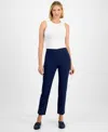 Jm Collection Women's Rhinestone Pearl Embellished Pull-on Cambridge Pants, Macy's Exclusive In Blue