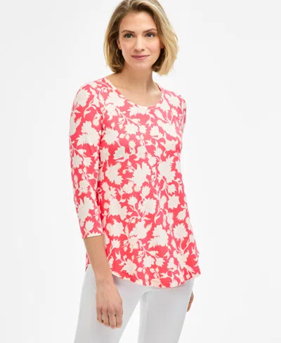 Jm Collection Women's Scoop-neck 3/4-sleeve Knit Top, Macy's Exclusive In Multi