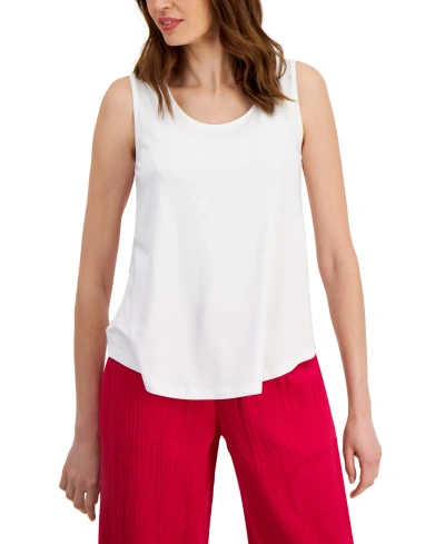 Jm Collection Women's Scoop-neck Sleeveless Tank Top, Regular & Petite, Created For Macy's In Bright White