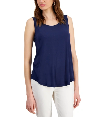 Jm Collection Women's Scoop-neck Sleeveless Tank Top, Regular & Petite, Created For Macy's In Intrepid Blue