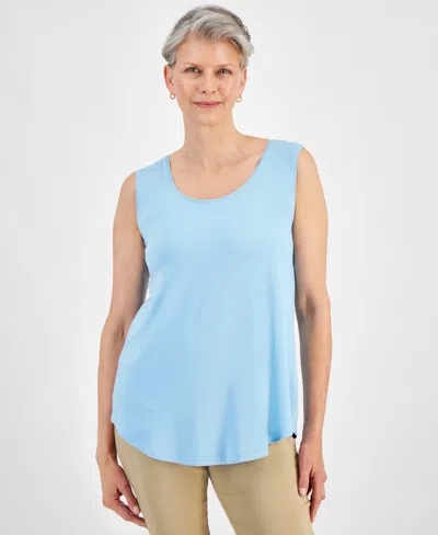 Jm Collection Women's Scoop-neck Sleeveless Tank Top, Regular & Petite, Created For Macy's In Icicle Blue