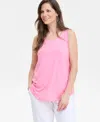 Jm Collection Women's Scoop-neck Sleeveless Tank Top, Regular & Petite, Created For Macy's In Pink Petunia