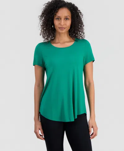 Jm Collection Women's Scoop-neck Short Sleeve Top, Created For Macy's In Multi