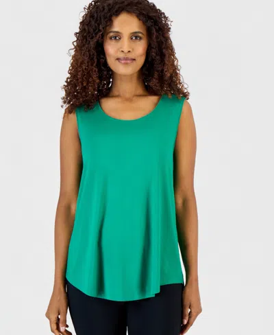Jm Collection Women's Scoop-neck Sleeveless Tank Top, Regular & Petite, Created For Macy's In Green