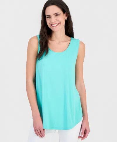 Jm Collection Women's Scoop-neck Sleeveless Tank Top, Regular & Petite, Created For Macy's In Blue