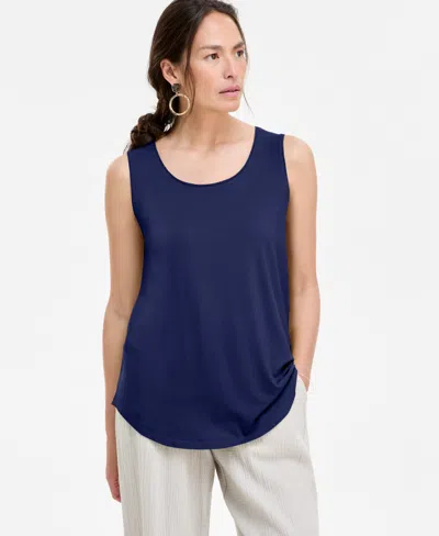 Jm Collection Women's Scoop-neck Sleeveless Tank Top, Regular & Petite, Created For Macy's In Blue