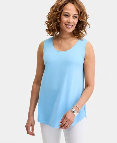 Jm Collection Women's Scoop-neck Sleeveless Tank Top, Regular & Petite, Created For Macy's In Blue
