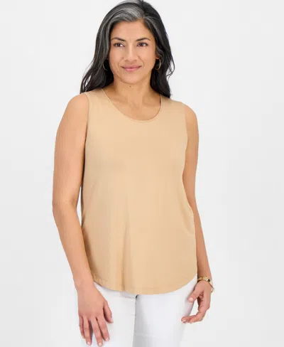 Jm Collection Women's Scoop-neck Sleeveless Tank Top, Regular & Petite, Created For Macy's In Brown