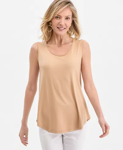 Jm Collection Women's Scoop-neck Sleeveless Tank Top, Regular & Petite, Created For Macy's In Brown