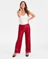 Jm Collection Women's Sequinned Pull-on Pants, Macy's Exclusive In Red