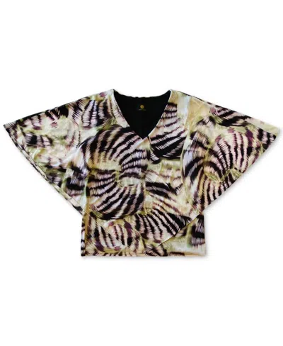 Jm Collection Women's Short-sleeve Printed Blouse - Petite In Multicolor
