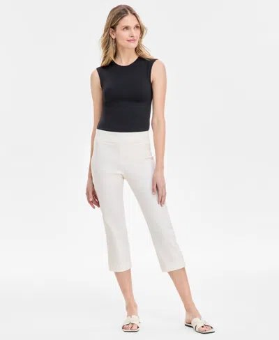 Jm Collection Women's Side Lace-trim Capri Pants, Exclusively At Macy's In Eggnog