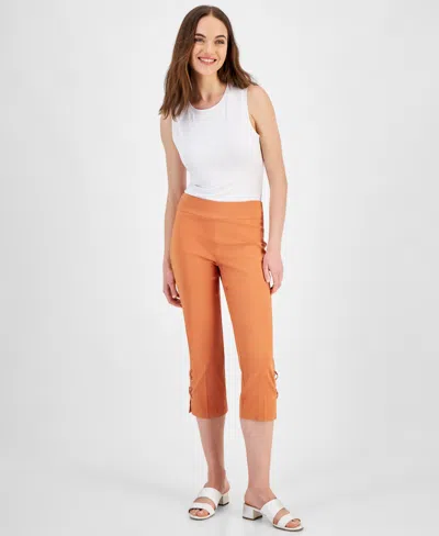 Jm Collection Women's Side Lace-up Capri Pants, Created For Macy's In Citrus Sachet