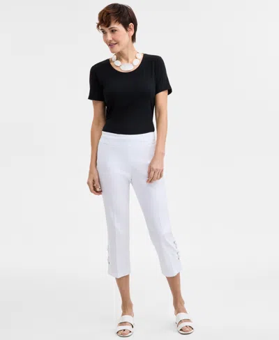 Jm Collection Women's Side Lace-up Capri Pants, Created For Macy's In Pink Royale
