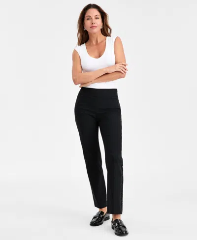 Jm Collection Women's Side-sequin Cambridge Pants, Macy's Exclusive In Black