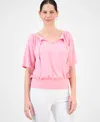 Jm Collection Women's Split-neck Elbow-sleeve Top, Exclusively At Macy's